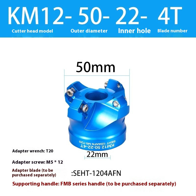 2084-Aluminum cutterhead fast feed flying cutterhead milling cutterhead right angle 45 degree milling cutterhead round nose milling cutterhead 400RKM12 Shandong Denso Pricision Tools Co.,Ltd.